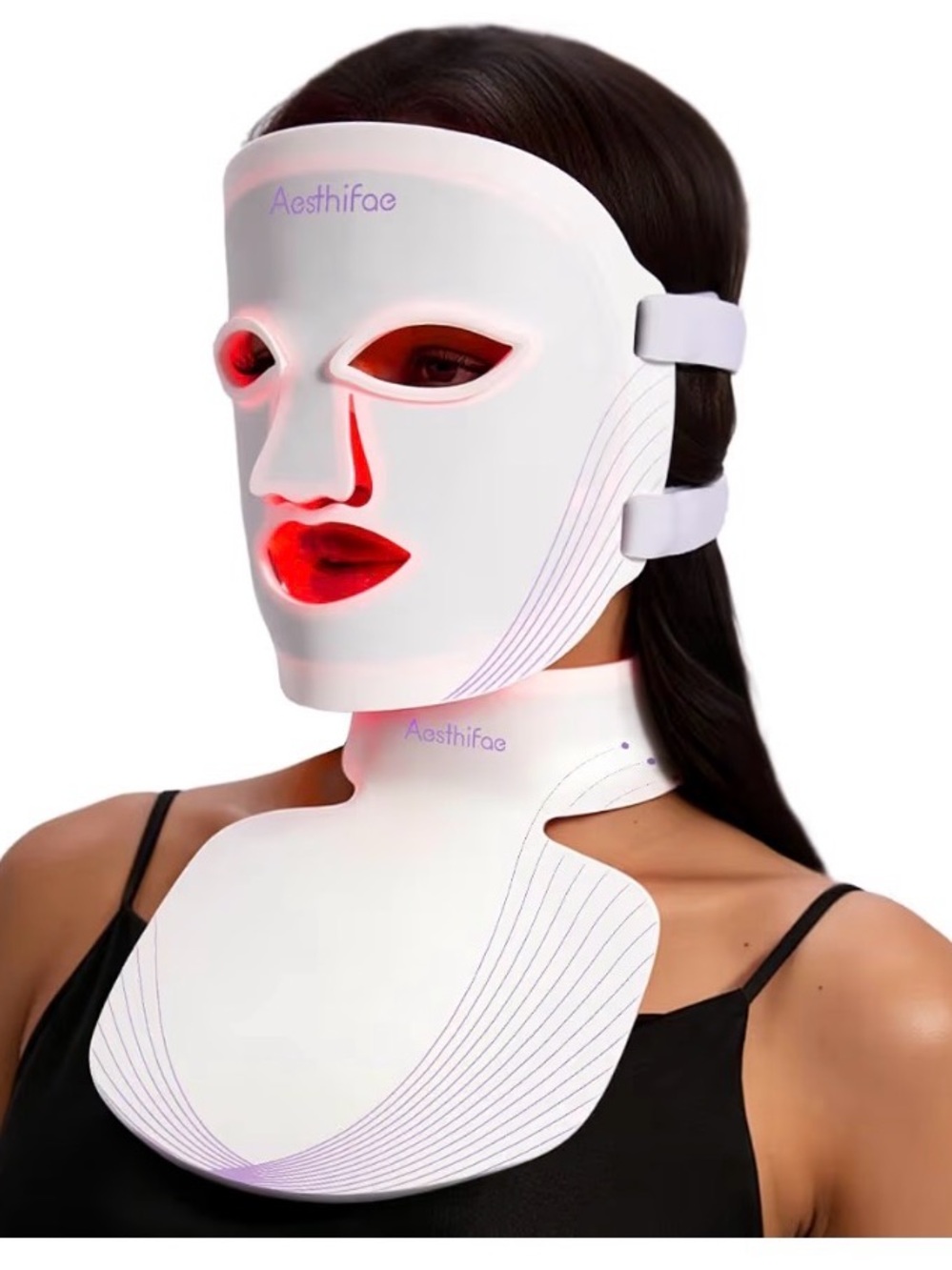 LED Light Therapy Face & Neck Mask - White